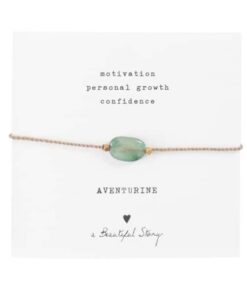 bl23274 gemstone card aventurine gold bracelet