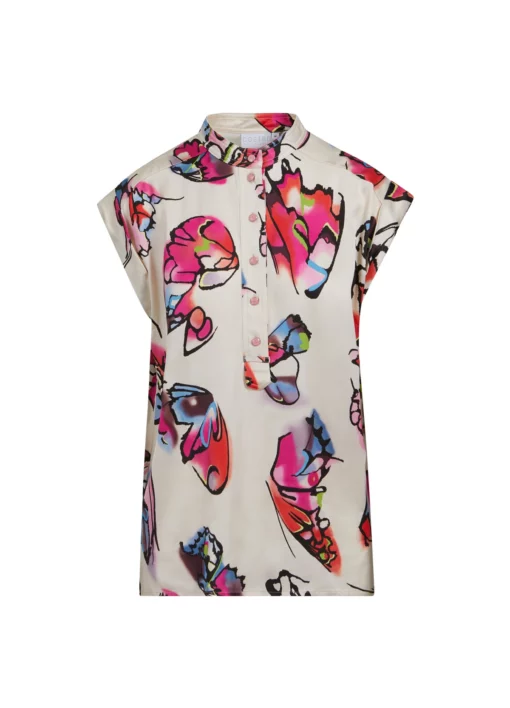 SHIRT W. BUTTERFLY PRINT Top Short sleeve 231 1137 Butterfly print