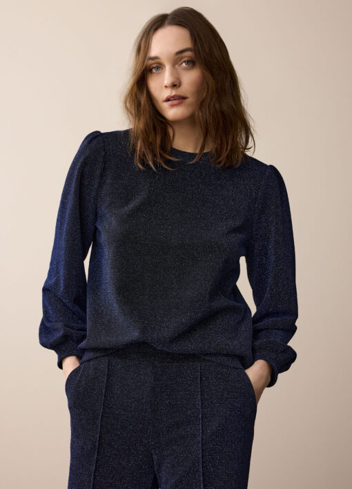 Summum 3s5060 top lurex jersey bonded royal blue - Afbeelding 3