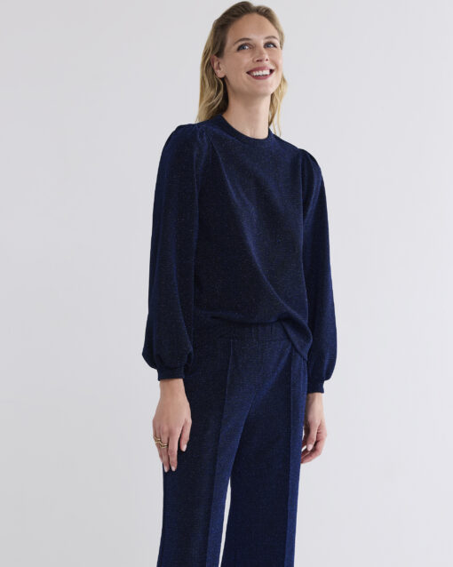 Summum 4s2714 pants lurex jersy bonded royal blue - Afbeelding 6