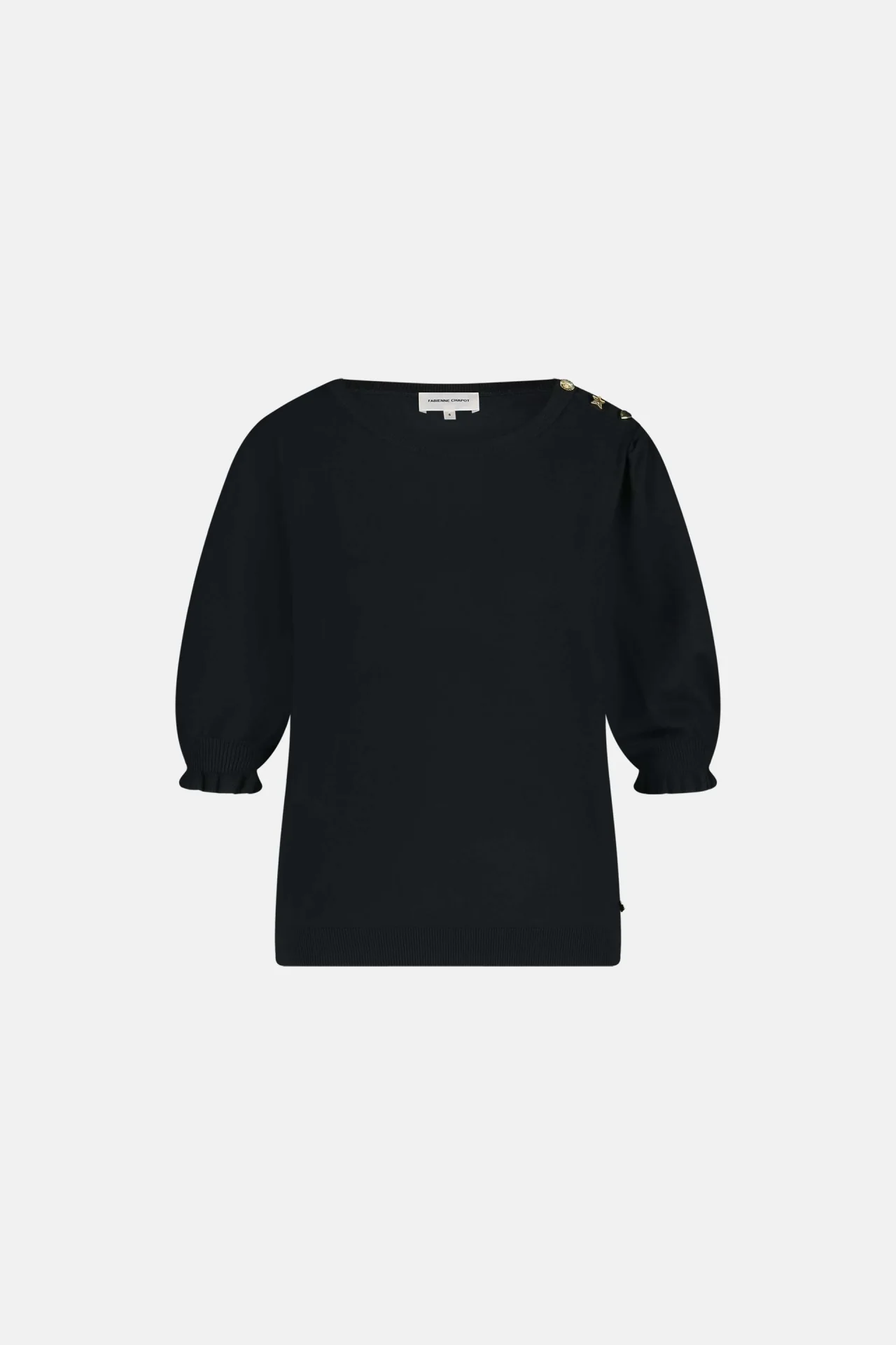 Fabienne Chapot Molly short sleeve pullover/black - Afbeelding 2
