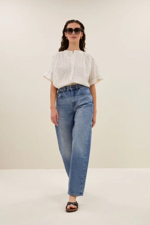By-Bar Alex dots blouse kingsblue - Afbeelding 3
