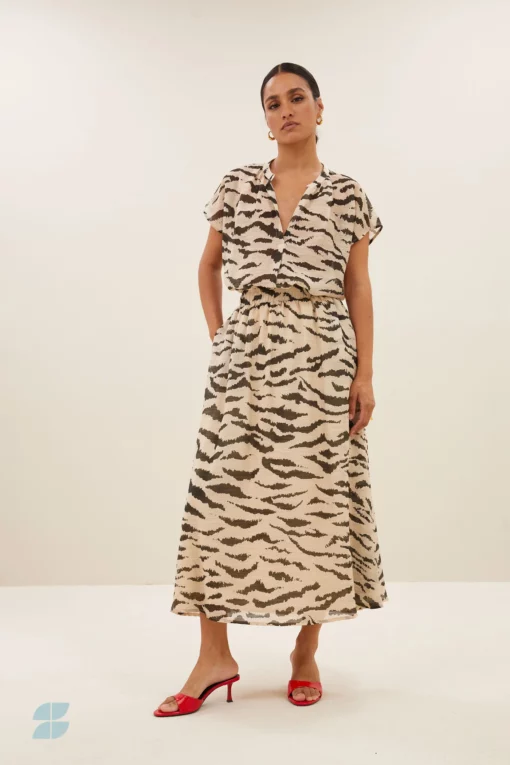 By-Bar Amie zebra blouse sand zebra print - Afbeelding 7