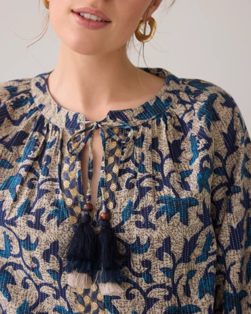 Summum 2s3120 Sleeve top block print navy noir - Afbeelding 5