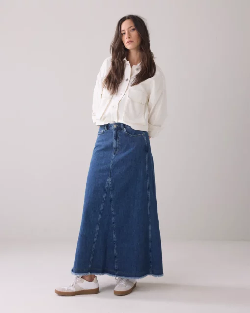 Summum 6s1330 Flared denim skirt dry cotton twill - Afbeelding 5