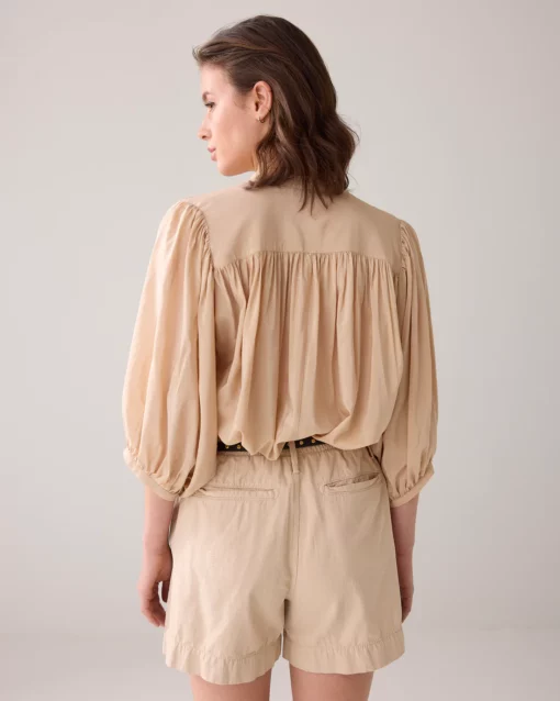 Summum 4s2800 short cotton linen twill sesame - Afbeelding 4