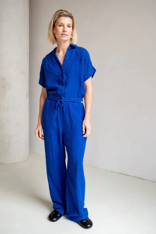 Penn&Ink S25Z717 blouse royal blue - Afbeelding 4