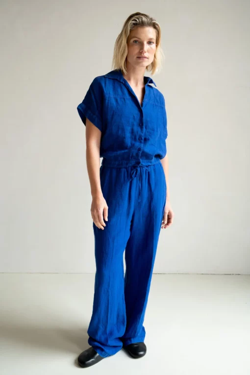 Penn&Ink S25Z717 blouse royal blue - Afbeelding 6