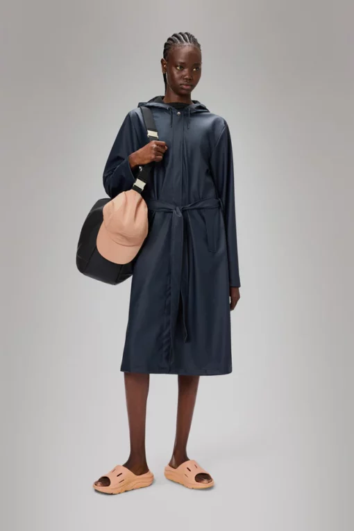 Rains A-line longer W jacket W3 navy