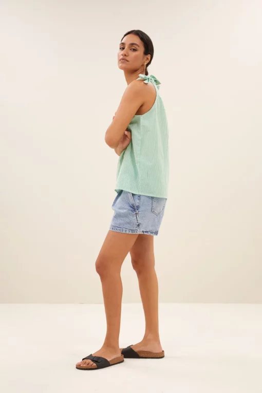 By-Bar Mingo top green pin stripe - Afbeelding 4