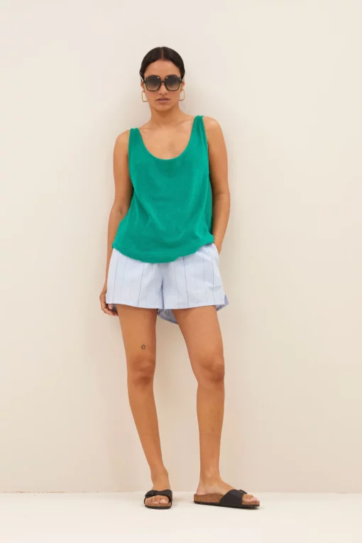By-Bar Kid slub singlet green lake