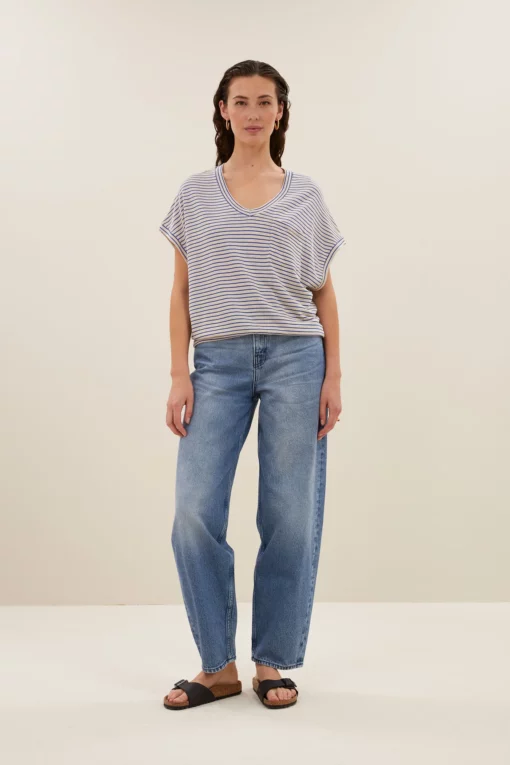 By-Bar Tyler small stripe top kingsblue small stripe