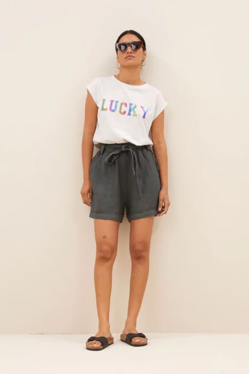 By-Bar Thelma lucky rainbow top light grey melee - Afbeelding 5