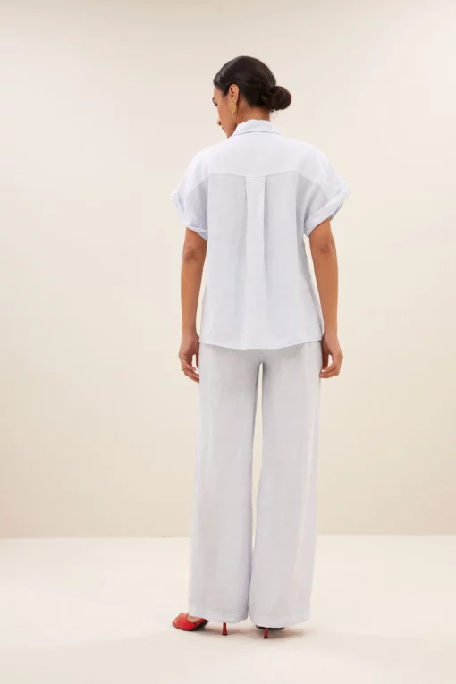 By-Bar Rose linnen blouse skyway - Afbeelding 5