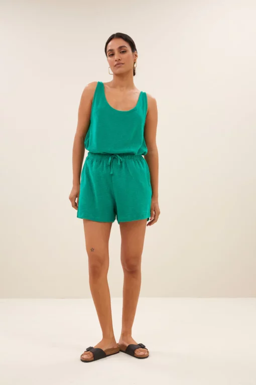By-Bar Kid slub shorts green lake