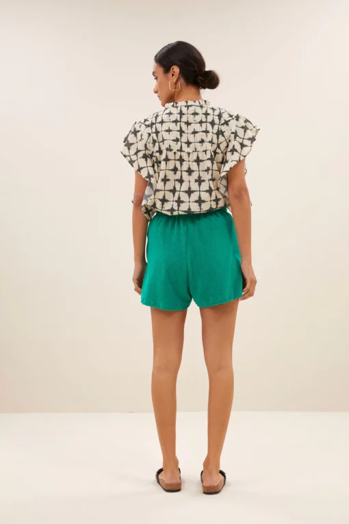 By-Bar Kid slub shorts green lake - Afbeelding 4
