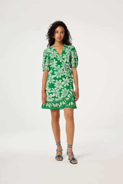 Fabienne Chapot Ariel Dress green glow pool blue bali palms