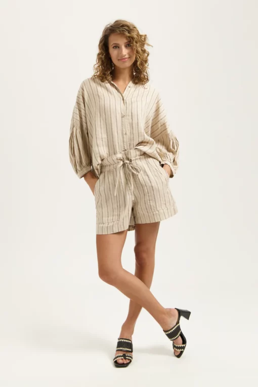 Florez Lester blouse natural stripe - Afbeelding 3