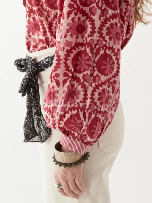 Maison Hotel Leandra flamingo grooves blouse hot pink - Afbeelding 3