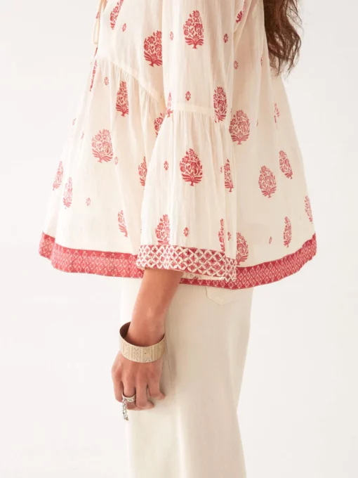 Maison Hotel Delphine indian fragola panna blouse - Afbeelding 5