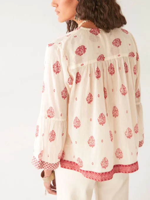 Maison Hotel Delphine indian fragola panna blouse - Afbeelding 3