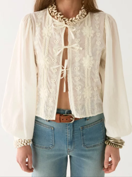 Maison Hotel Ludovica lord byron blouse pearl - Afbeelding 3