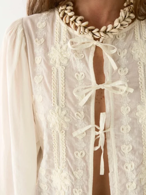 Maison Hotel Ludovica lord byron blouse pearl - Afbeelding 7