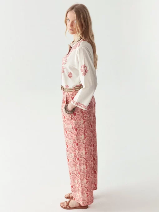 Maison Hotel Shyla chikan blossom blouse azurro - Afbeelding 7