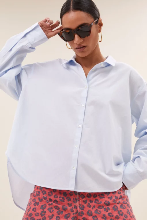 By-Bar Flo Chambray blouse light blue - Afbeelding 3