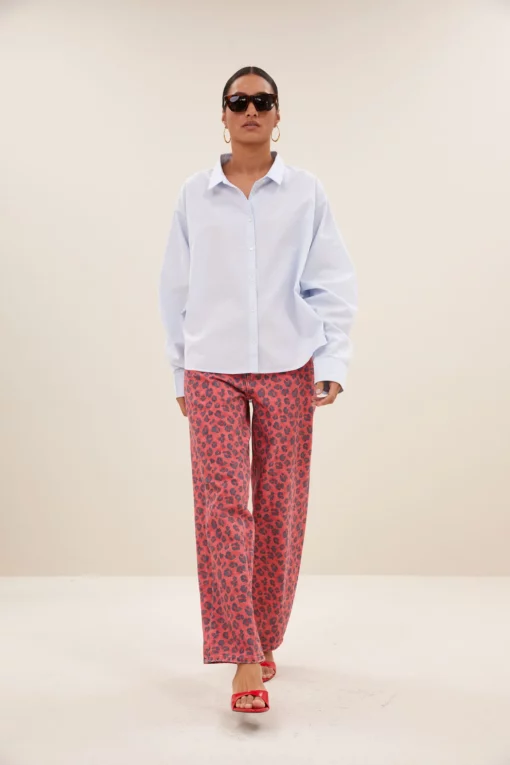 By-Bar Flo Chambray blouse light blue - Afbeelding 4