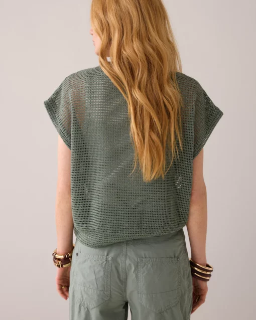 Summum OB 3s5142 oversized top gauze sea glass - Afbeelding 4