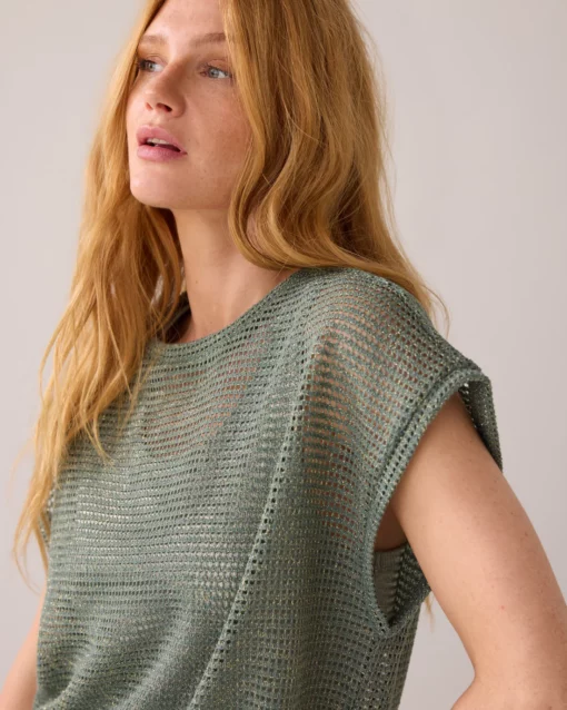 Summum OB 3s5142 oversized top gauze sea glass - Afbeelding 3