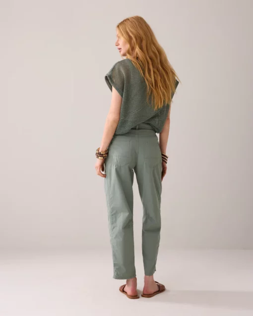 Summum OB 4s2798 cocoon pants summer plain weave sea glass - Afbeelding 6
