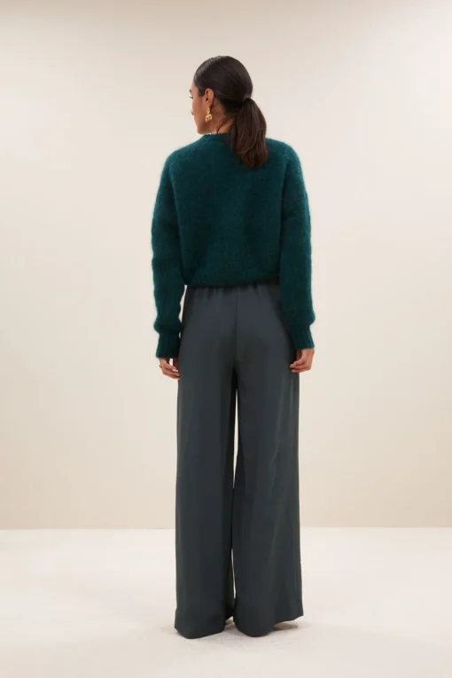 By-Bar Benji satin stripe pants dried basil - Afbeelding 4