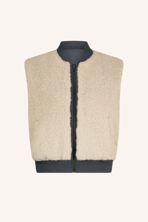 By-Bar Aleksi sleeveless jacket charcoal - Afbeelding 3