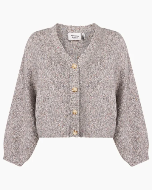 Alternative view of Another-Label Charlotte knitted cardigan l/s grey melee