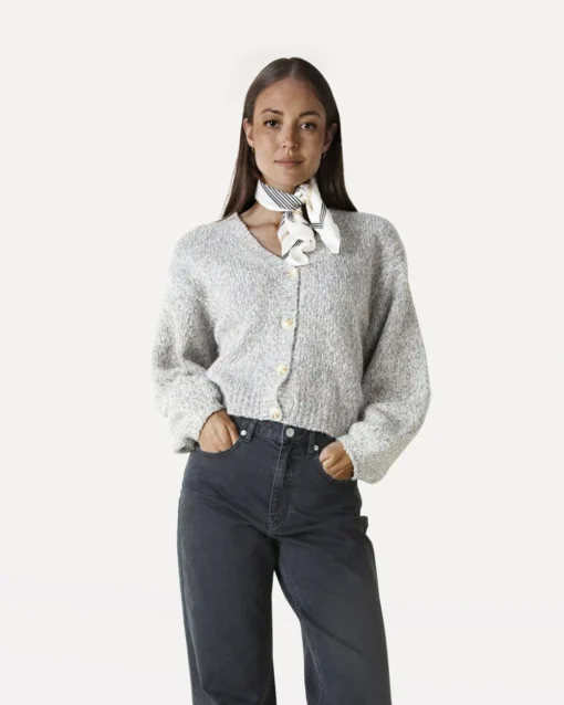 Another-Label Charlotte knitted cardigan l/s grey melee