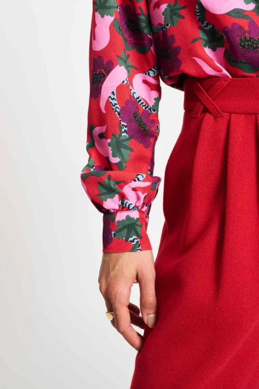 POM blouse violet picnic delight SP9289 red - Afbeelding 3