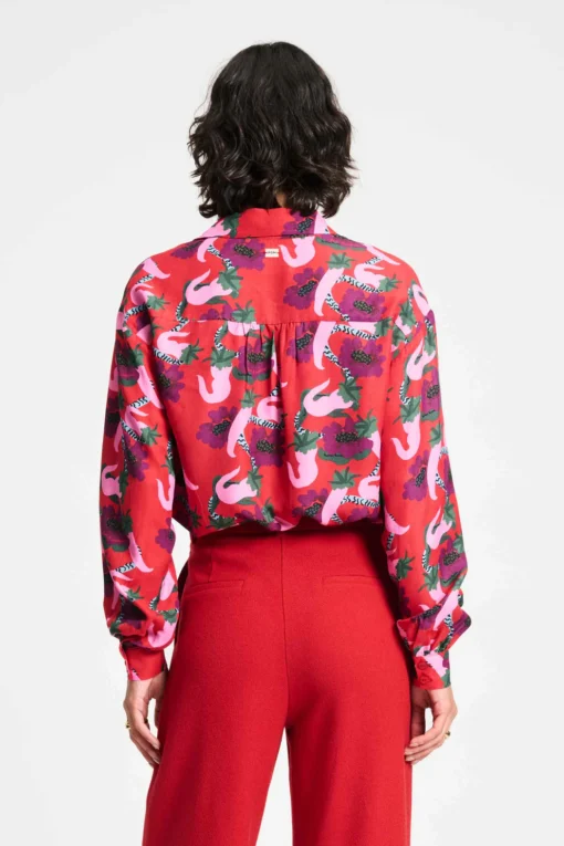 POM blouse violet picnic delight SP9289 red - Afbeelding 4