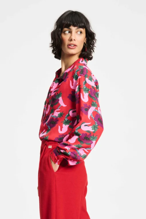 POM blouse violet picnic delight SP9289 red - Afbeelding 5