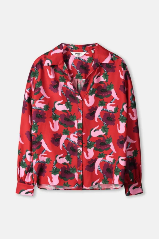 Alternative view of POM blouse violet picnic delight SP9289 red