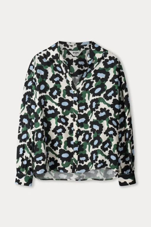 Alternative view of POM blouse violet wild flowers ecru SP9287 white