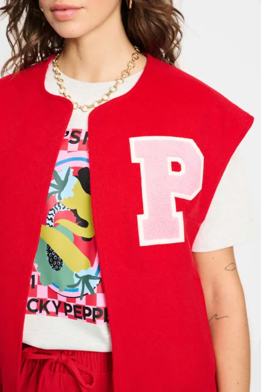 POM gilet baseball chili red SP9322 red - Afbeelding 4