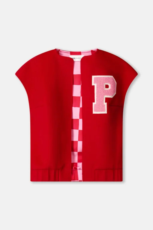 Alternative view of POM gilet baseball chili red SP9322 red