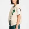 pom amsterdam gilets gilet teddy baseball ecru 1184892197