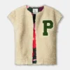 pom amsterdam gilets gilet teddy baseball ecru 1184892199