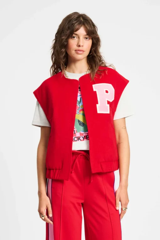 POM gilet baseball chili red SP9322 red