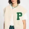 pom amsterdam gilets white 34 gilet teddy baseball ecru 1184892200