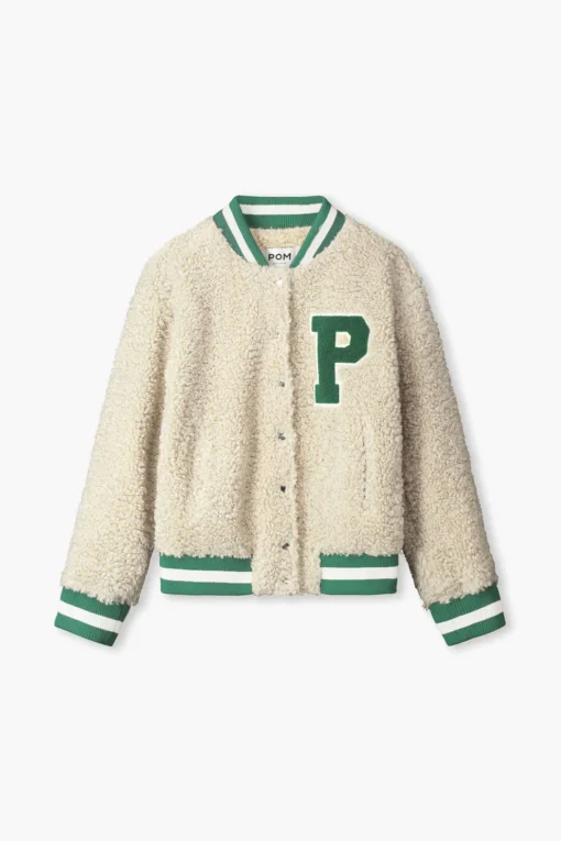 Alternative view of POM jacket teddy baseball ecru SP9327 white
