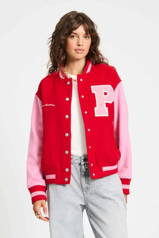 POM jacket baseball chilli red SP9328 red - Afbeelding 3